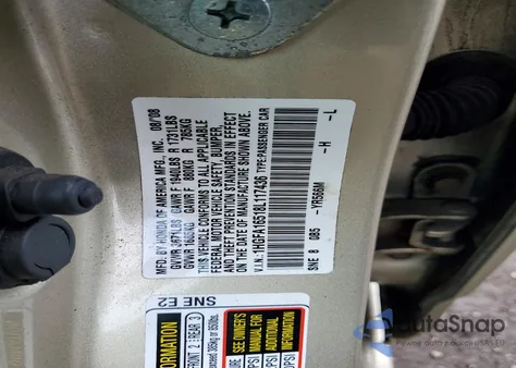 2008 Honda Civic Lx из США, поврежденный, VIN 1HGFA16518L117436